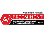 Martindale-Hubbell | AV Preeminent | Peer Rated For Highest Level of Professional Excellence | 2020