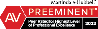 Martindale-Hubbell | AV Preeminent | Peer Rated For Highest Level of Professional Excellence | 2022